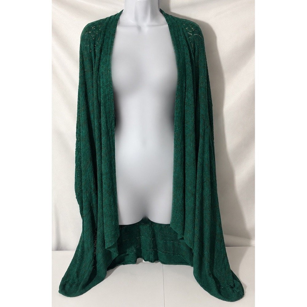 Anthropologie Sparrow Open Front Knit Cardigan Sweater Green XL